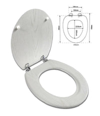 Copriwater Universale In Legno Mdf Resistente Con Stampa Legno Bianco Cerniere         3,5