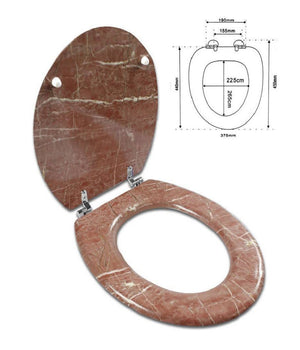 Copriwater Universale In Legno Mdf Resistente Con Stampa Marmo Rosa Cerniere Wc         3,5