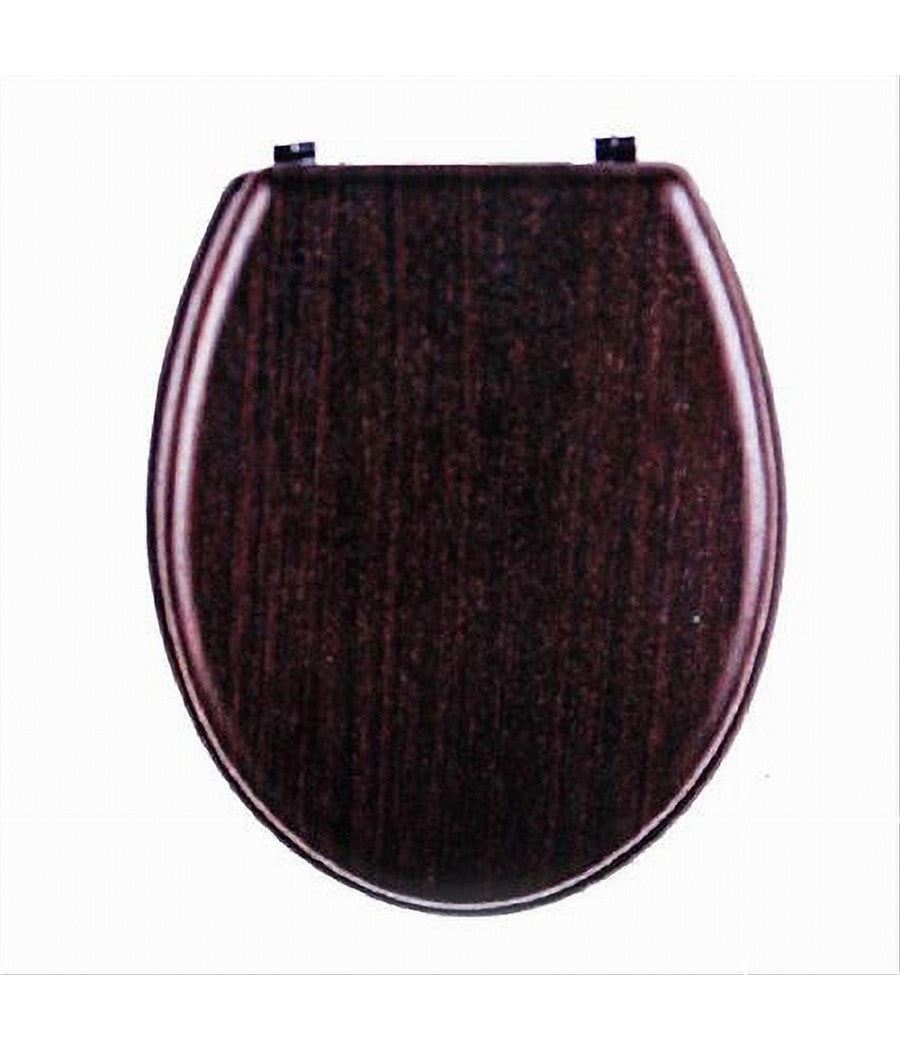 Copriwater Universale In Legno Mdf Tavoletta Bagno Wc Cerniere Legno Scuro 52947a         