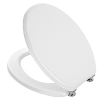 Copriwater universale in MDF bianco con cerniere regolabili in metallo