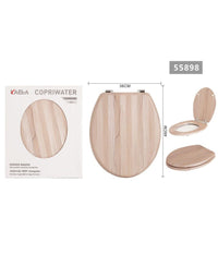 Copriwater Universale In Mdf Stampato Legno Cerniere Regolabili 46 X 36 Cm 55898         3,5