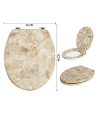 Copriwater Universale In Mdf Stampato Pietra Cerniere Regolabili 46x36cm 55894         3,5