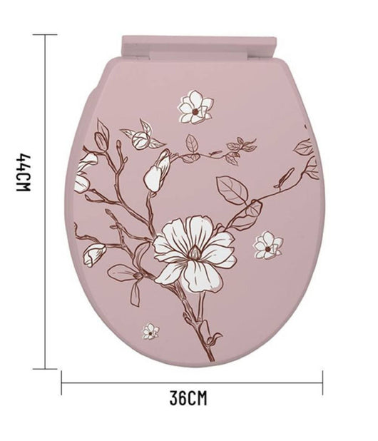 Copriwater Universale In Plastica Super Resistente 44x36cm Decorazione Floreale         