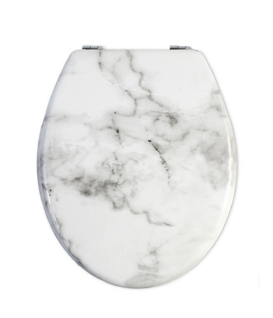 Trade Shop - Copriwater Universale Resistente Con Stampa Marmorizzata Cerniere Wc Bagno 69201 -        3,5