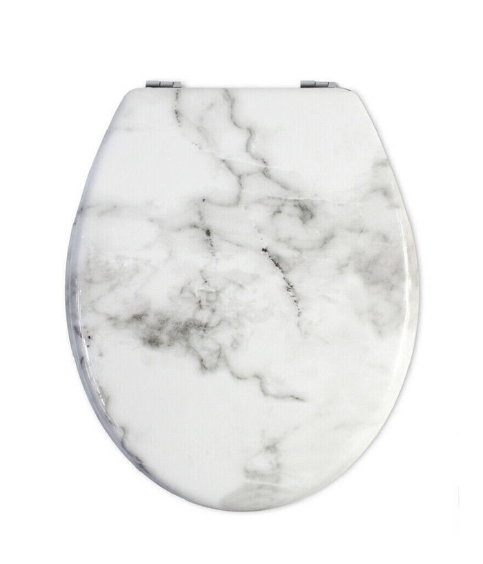 Trade Shop - Copriwater Universale Resistente Con Stampa Marmorizzata Cerniere Wc Bagno 69201 -        3,5