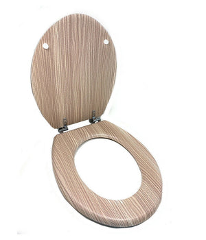 Copriwater Universale Serigrafato Tavoletta Wc Legno Rovere Mdf Cerniere 44x36cm         3,5