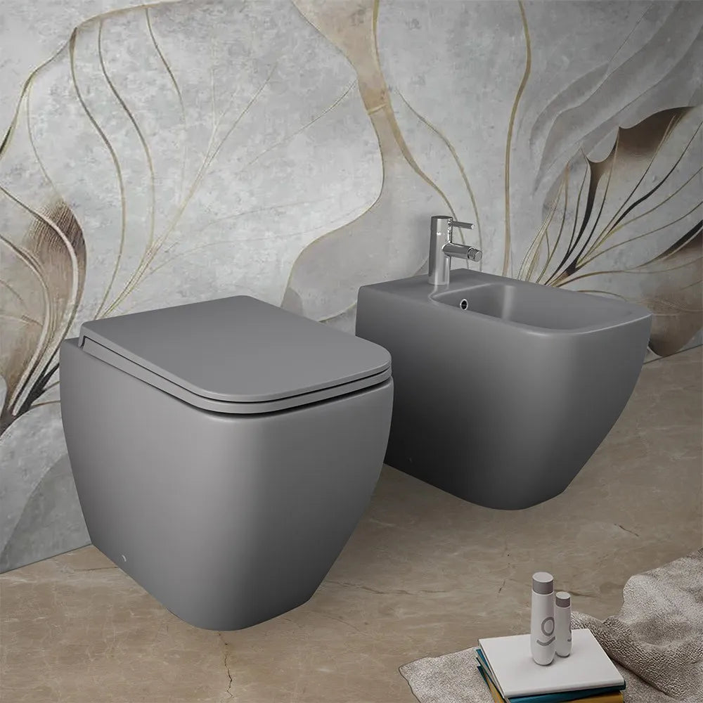 Copriwc originale grigio opaco soft-close Rak serie Metropolitan