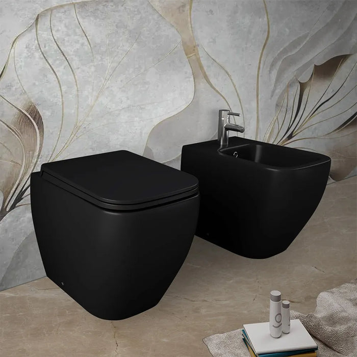 Copriwc originale nero opaco soft-close Rak serie Metropolitan