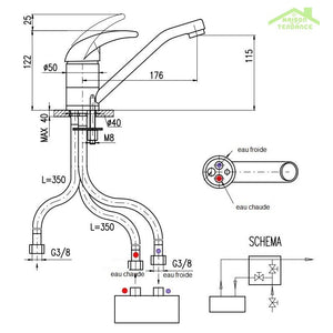 Miscelatore per lavello in memory foam flessibile bianco COLORADO bianco in ottone bianco
