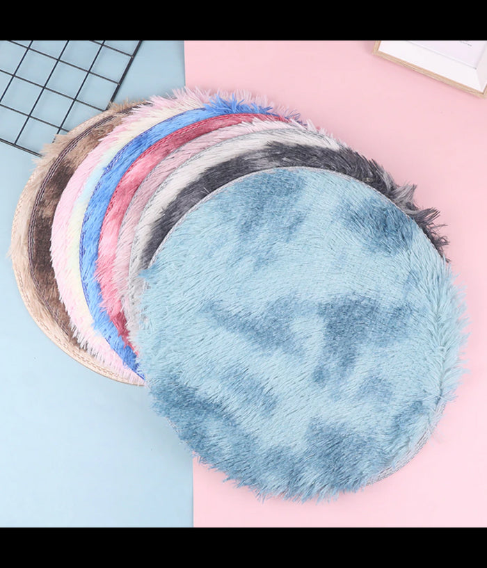 Tappeto Cute Pelliccia Fluffy Vari Colori Living Stanza Da Letto Salone 90x90 Cm         