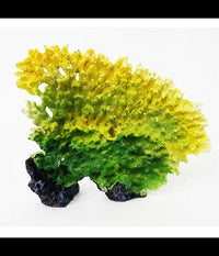Corallo In Resina Giallo Verde 19x5x15cm Ornamento Per Acquario Decorazioni Pietra         