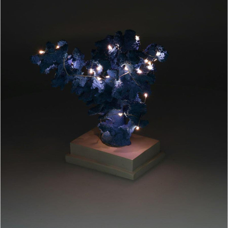 Corallo resina azzurro con led cm 20x17h24,5