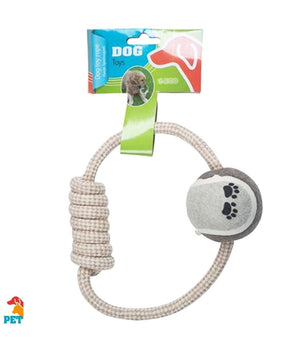 Corda E Palla Giocattolo Per Cane In Cotone Dog Toy Rope Accessori Animali         