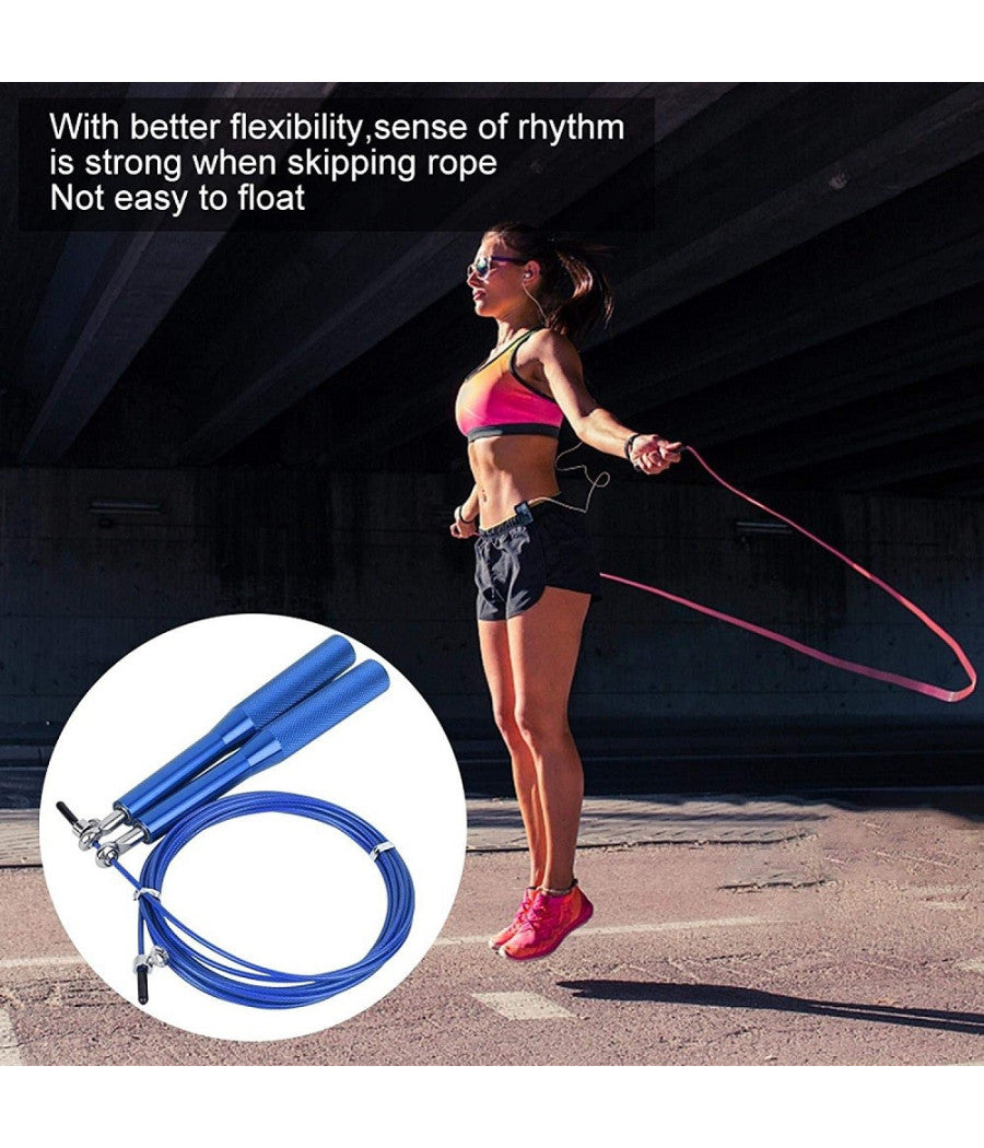 Corda Per Saltare 3 Mt Pvc Lega Di Allumino Antiscivolo Portatile Per Fitness         