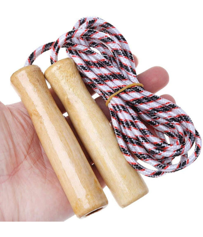 Corda Per Saltare Allenamento Crossfit Jump Rope Pugilato Fitness Manici Legno         