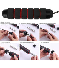 Corda Per Saltare In Acciaio Regolabile Cuscinetti A Sfera Maniglie In Schiuma         