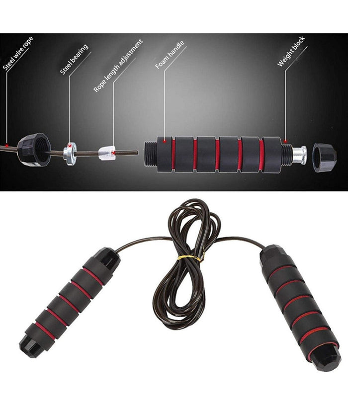Corda Per Saltare In Acciaio Regolabile Cuscinetti A Sfera Maniglie In Schiuma         