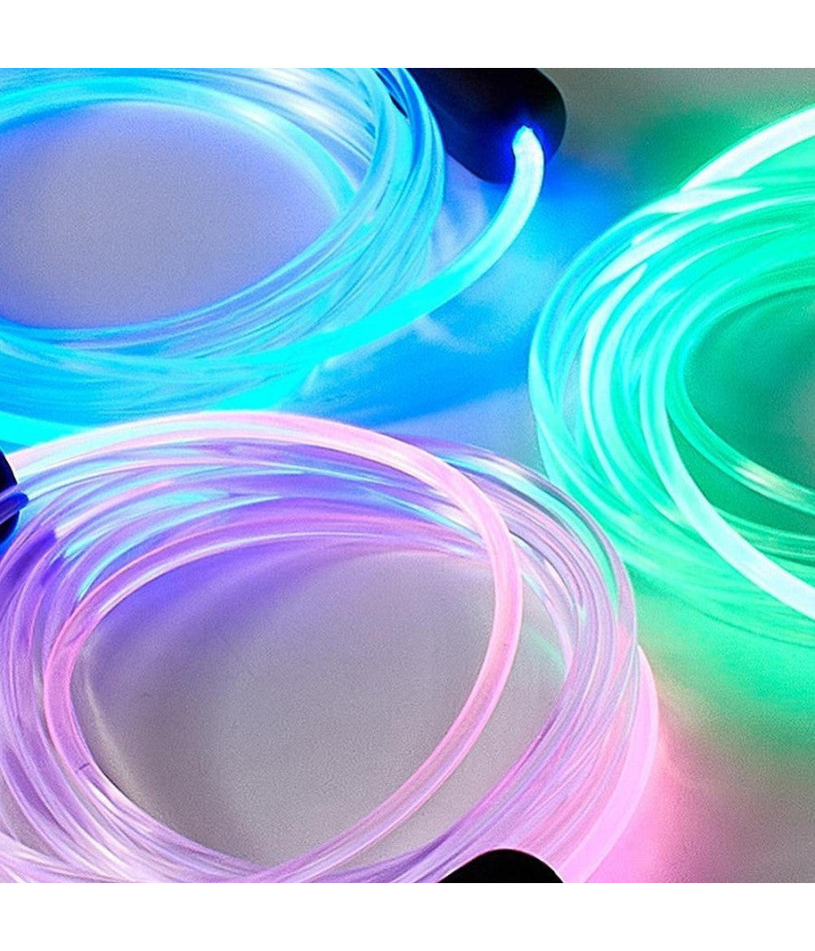 Corda Per Saltare Incandescenti Regolabili Led Fitness Esercizio Allenamento Sport         