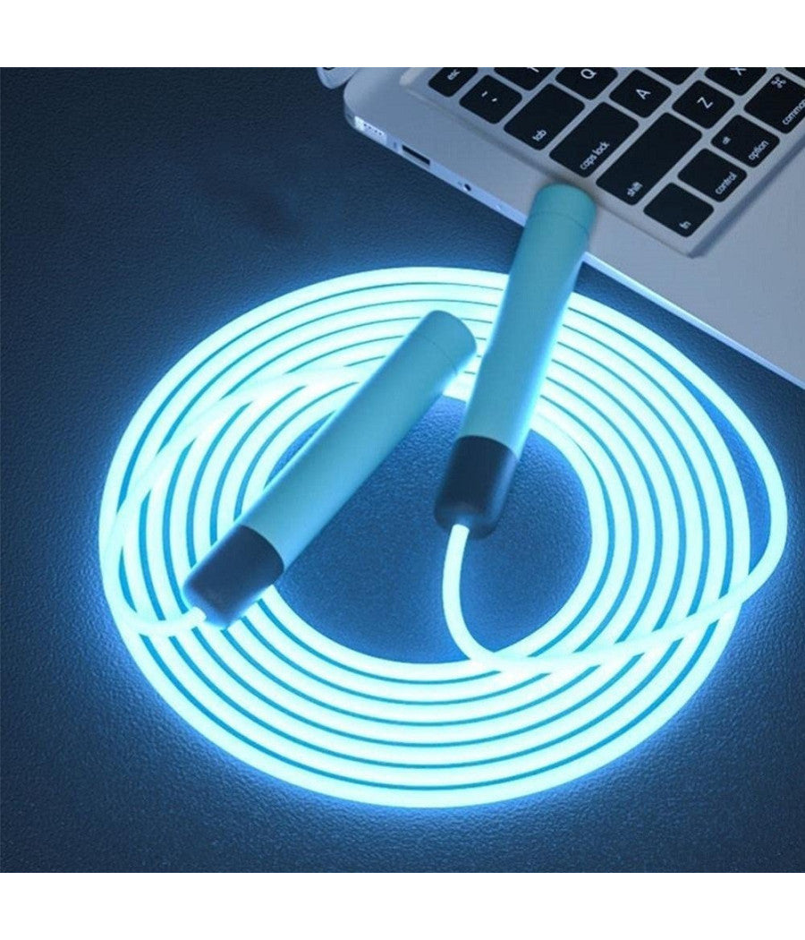 Corda Per Saltare Incandescenti Regolabili Led Fitness Esercizio Allenamento Sport         