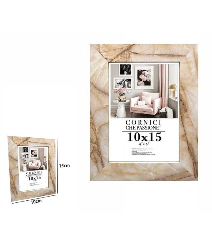 Cornice Foto Portafoto Quadri Tele Poster 10 X 15 Cm Modello Effetto Marmo 71658         