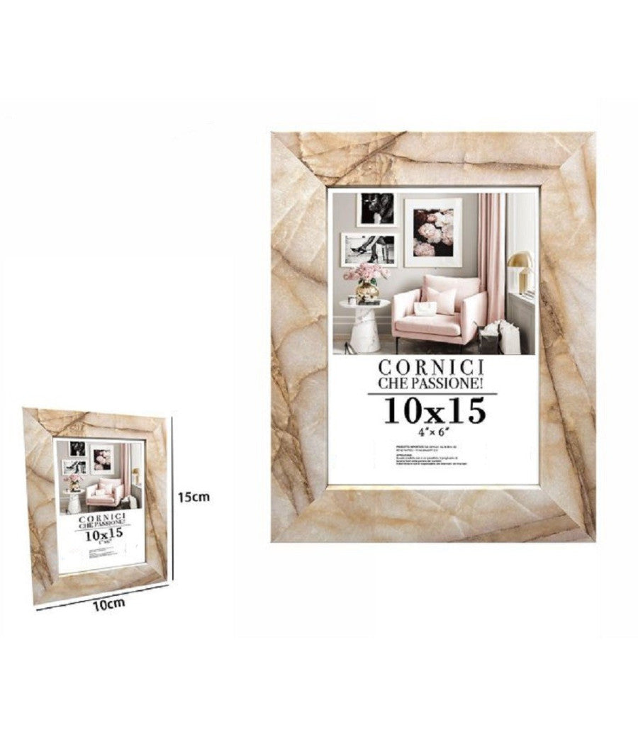 Cornice Foto Portafoto Quadri Tele Poster 10 X 15 Cm Modello Effetto Marmo 71658         