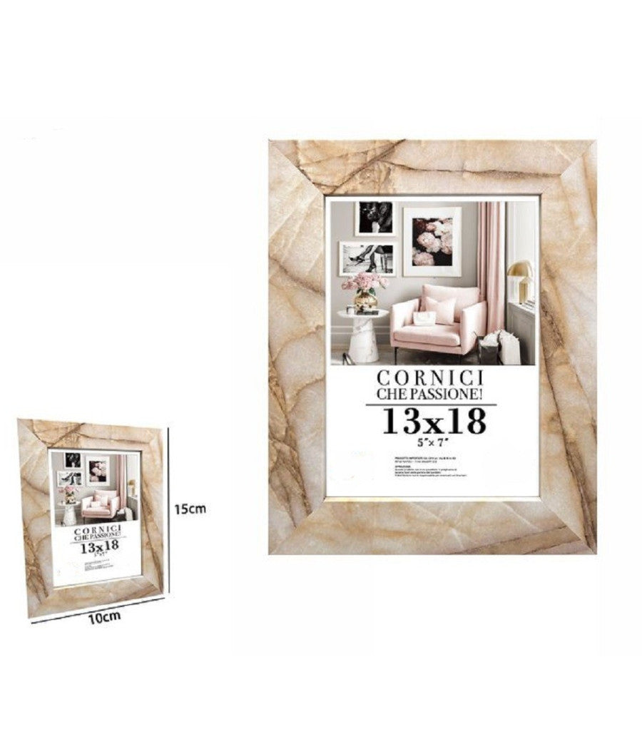 Cornice Foto Portafoto Quadri Tele Poster 13 X 18 Cm Modello Effetto Marmo 71659         