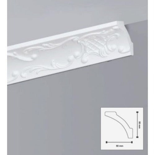 ml *** STOCK *** Pacco da 90ml di cornice decorativa in polistirene compatto XPS 50X50x2000 LD50G