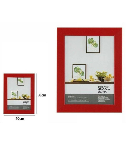 Cornice Per Foto Fotografie Quadri Tele Dimensioni 40 X 50 Cm Rossa Portafoto         