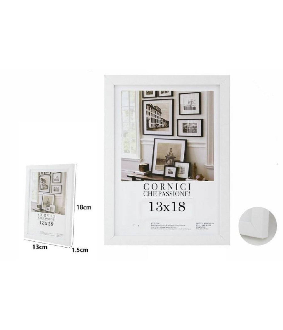 Cornice Per Foto Fotografie Quadri Tele Poster Portafoto 13 X 18 Cm Bianca 63146         