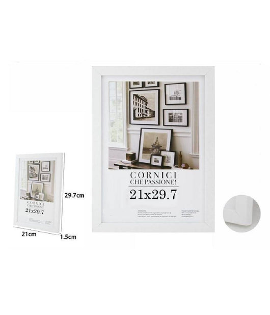 Cornice Per Foto Fotografie Quadri Tele Poster Portafoto 21x29.7 Cm Bianca 63150         