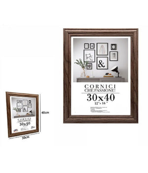 Cornice Per Foto Porta Fotografie Quadri Tele 30x40 Cm Modello Legno Scuro 71639         