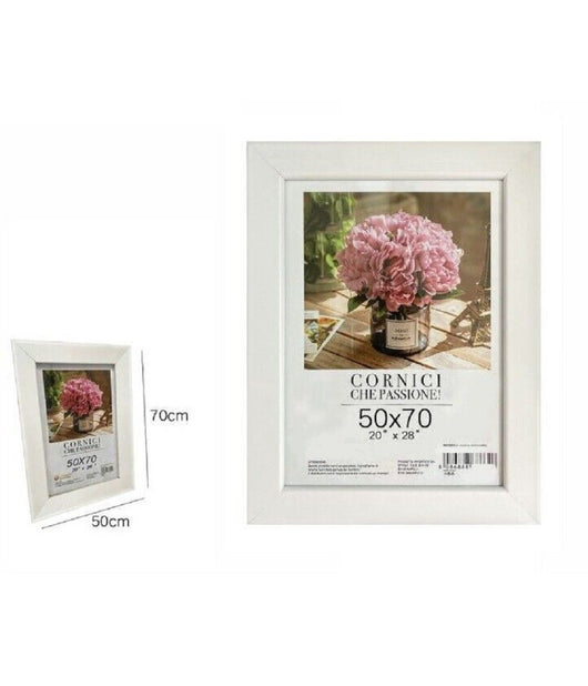 Cornice Per Foto Poster Quadri Tele Dimensioni 50 X 70 Cm Colore Bianco 68671         