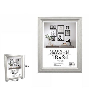 Cornice Per Fotografie Quadri Tele Poster Portafoto 18x24cm Modello Silver 71616         