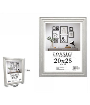 Cornice Per Fotografie Quadri Tele Poster Portafoto 20x25cm Modello Silver 71617         