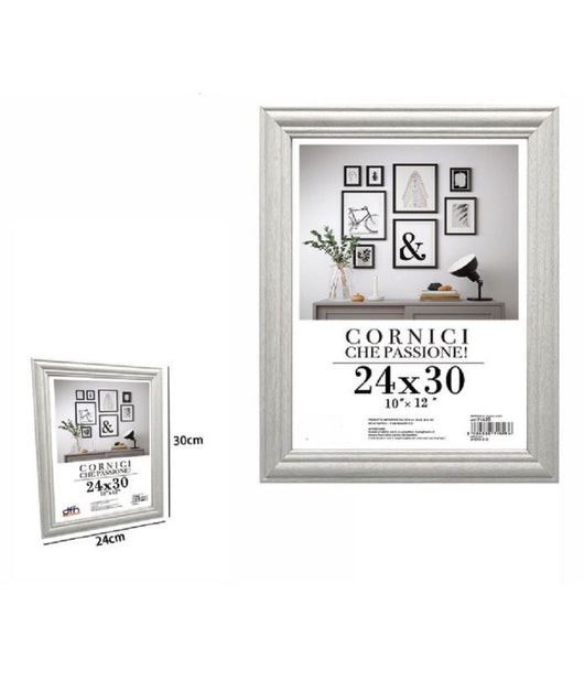 Cornice Per Fotografie Quadri Tele Poster Portafoto 24x30cm Modello Silver 71620         