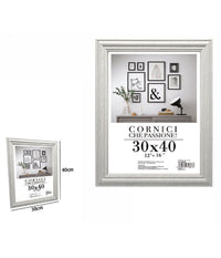 Cornice Per Fotografie Quadri Tele Poster Portafoto 30x40cm Modello Silver 71621         