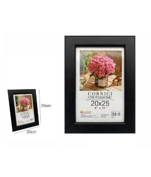 Cornice Portafoto Porta Foto Fotografia 20 X 25 Cm 8"x10" Colore Nera 68652         