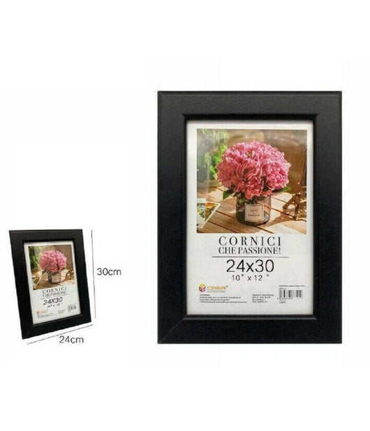 Cornice Portafoto Porta Foto Fotografia Quadri Tele Poster 24x30cm Nera 68655         