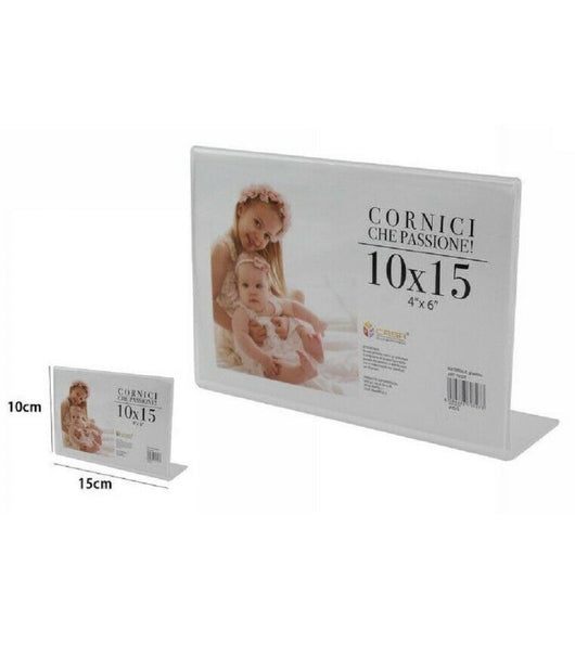Cornice Portafoto Porta Foto Fotografie Acrilico Orizzontale Stand 10x15cm 70327         
