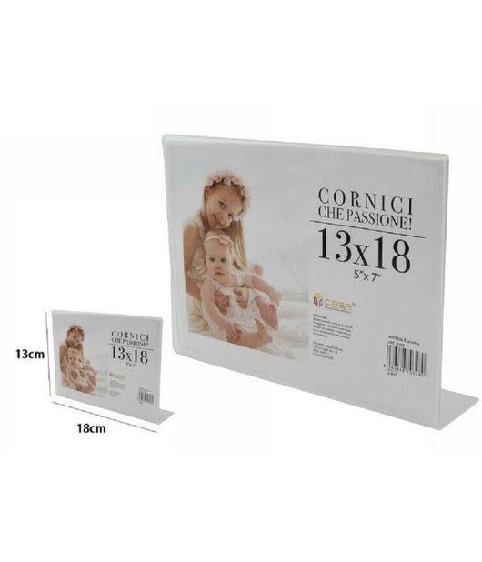 Cornice Portafoto Porta Foto Fotografie Acrilico Orizzontale Stand 13x18cm 70328         