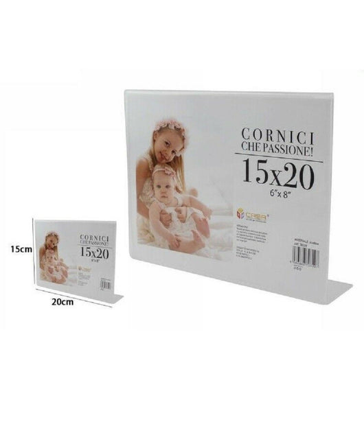 Cornice Portafoto Porta Foto Fotografie Acrilico Orizzontale Stand 15x20cm 70329         
