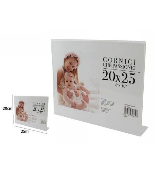 Cornice Portafoto Porta Foto Fotografie Acrilico Orizzontale Stand 20x25cm 70330         