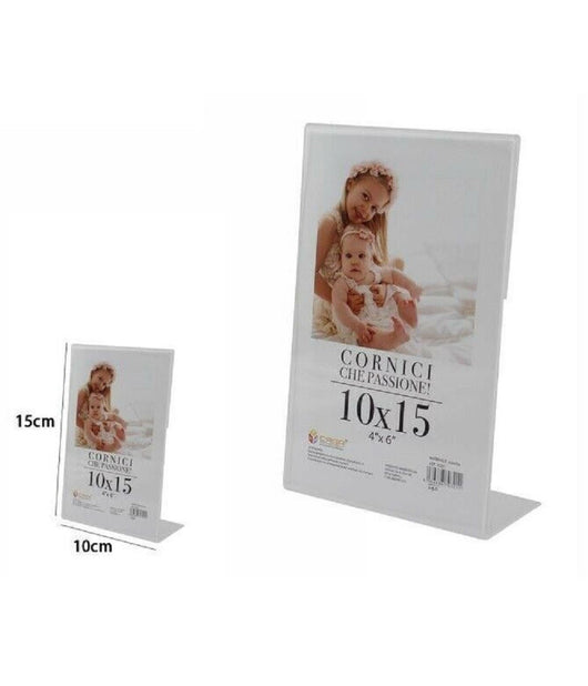 Cornice Portafoto Porta Foto Fotografie Acrilico Verticale Stand 10 X 15cm 70321         