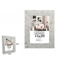 Cornice Portafoto Quadri Tele Poster 15x20 Cm Modello Effetto Marmo Bianco 71651         