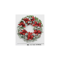 Coroncina con pungitopo rosso cm ø34h45