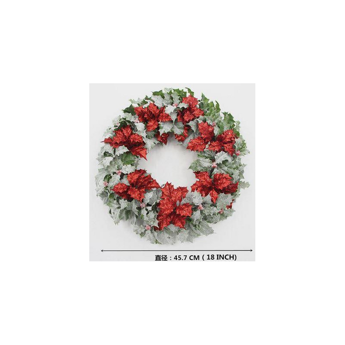 Coroncina con pungitopo rosso cm ø34h45