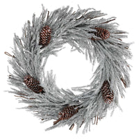 Coroncina innevato bianco con pigne cm ø46x8,5