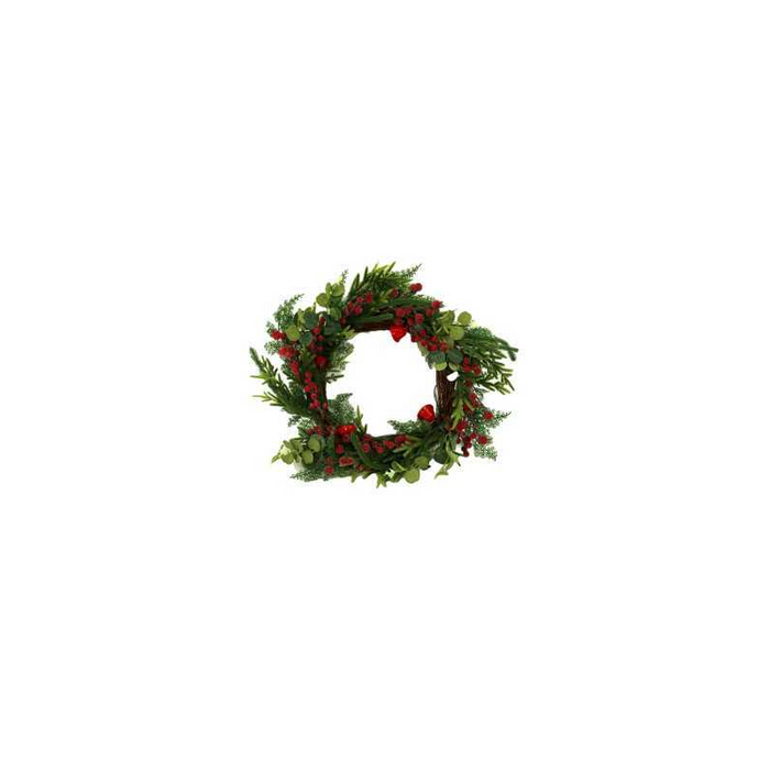 Coroncina plastica rosso tondo cm ø50