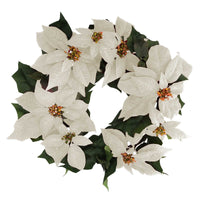 Coroncina tessuto stella di natale bianco cm ø63,5h16,5