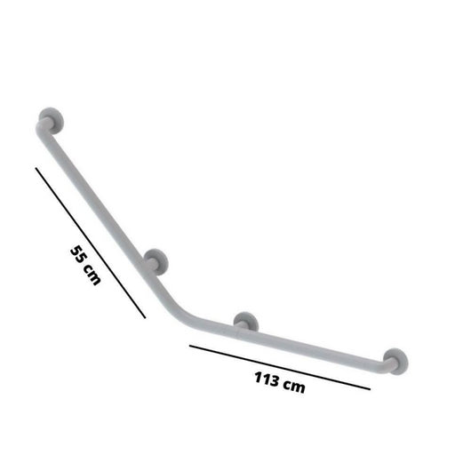 Corrimano angolare di sicurezza 113x55 cm. per disabili colore bianco
